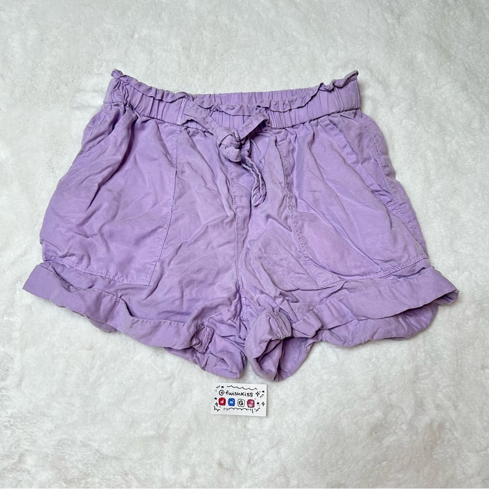 Aerie Lilac High Waist Ruffle Shorts